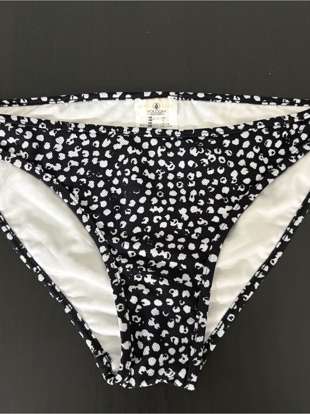 Volcom Black & White Bikini Print Swim Bottoms